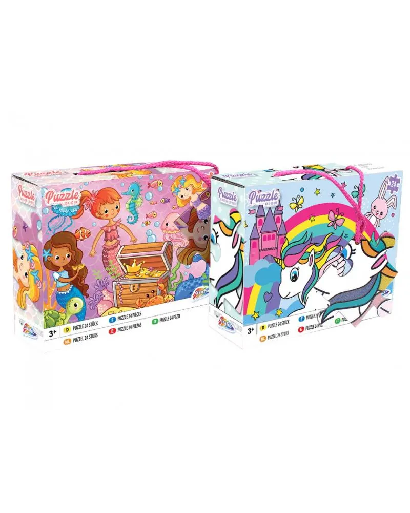 PUZZLE GLITTER 24 PIECES 30X40CM - MODELE ALEATOIRE - LIVRAISON A L'UNITE