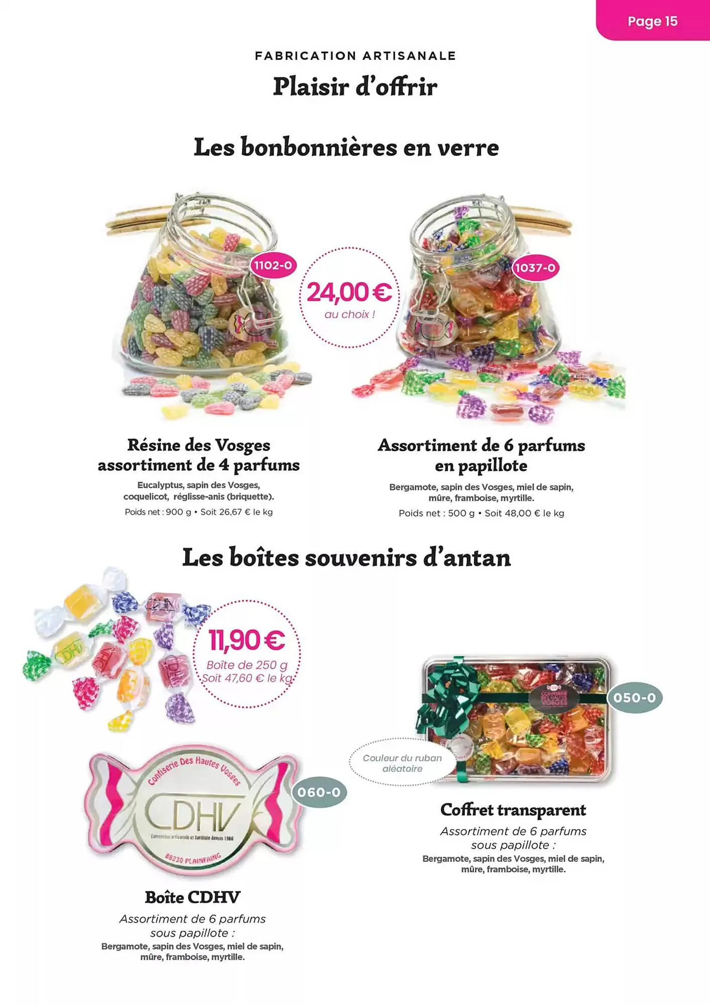 Catalogue Confiserie des Hautes Vosges du 20 mai au 31 décembre 2025 - Catalogue page 15
