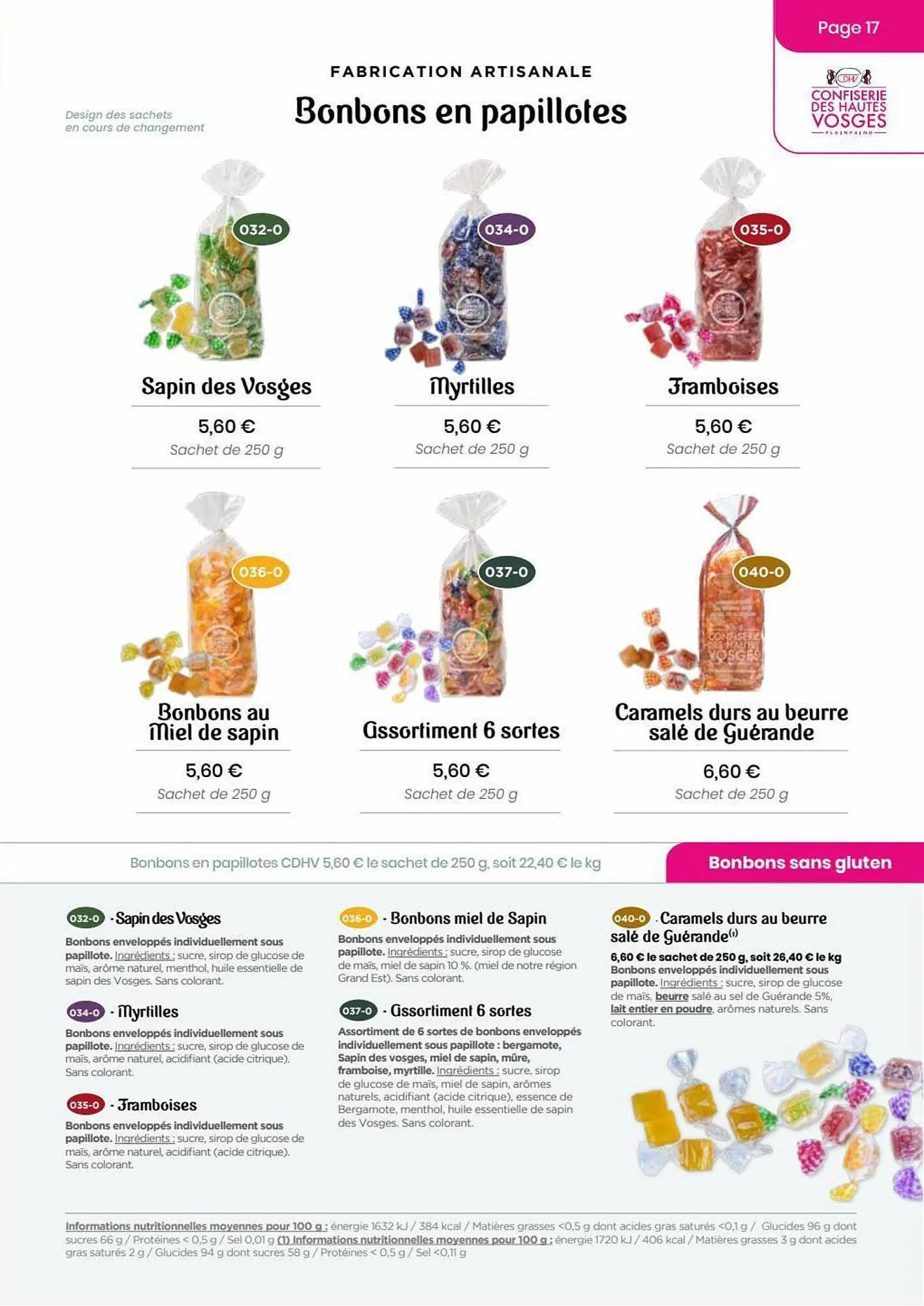 Catalogue Confiserie des Hautes Vosges du 13 juillet au 31 décembre 2023 - Catalogue page 17