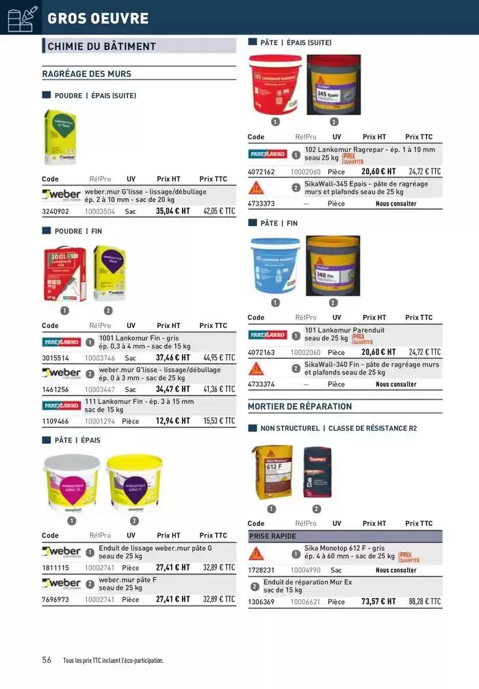 Matériaux 2025 du 1 janvier au 31 décembre 2025 - Catalogue page 56