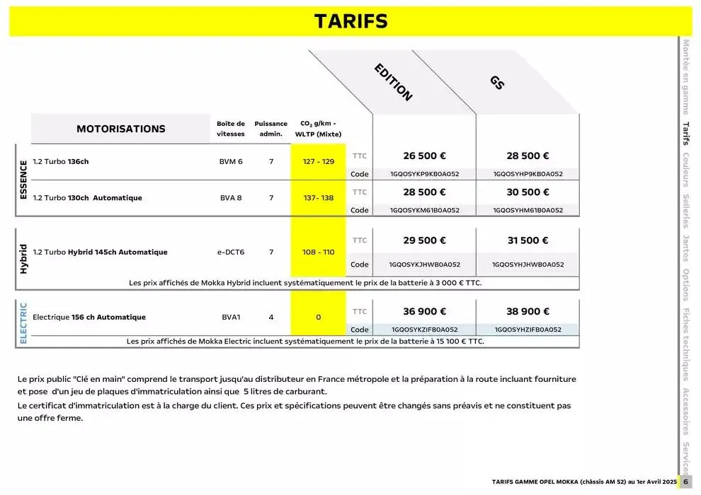 Opel Nouveau Mokka du 3 avril au 3 avril 2026 - Catalogue page 6