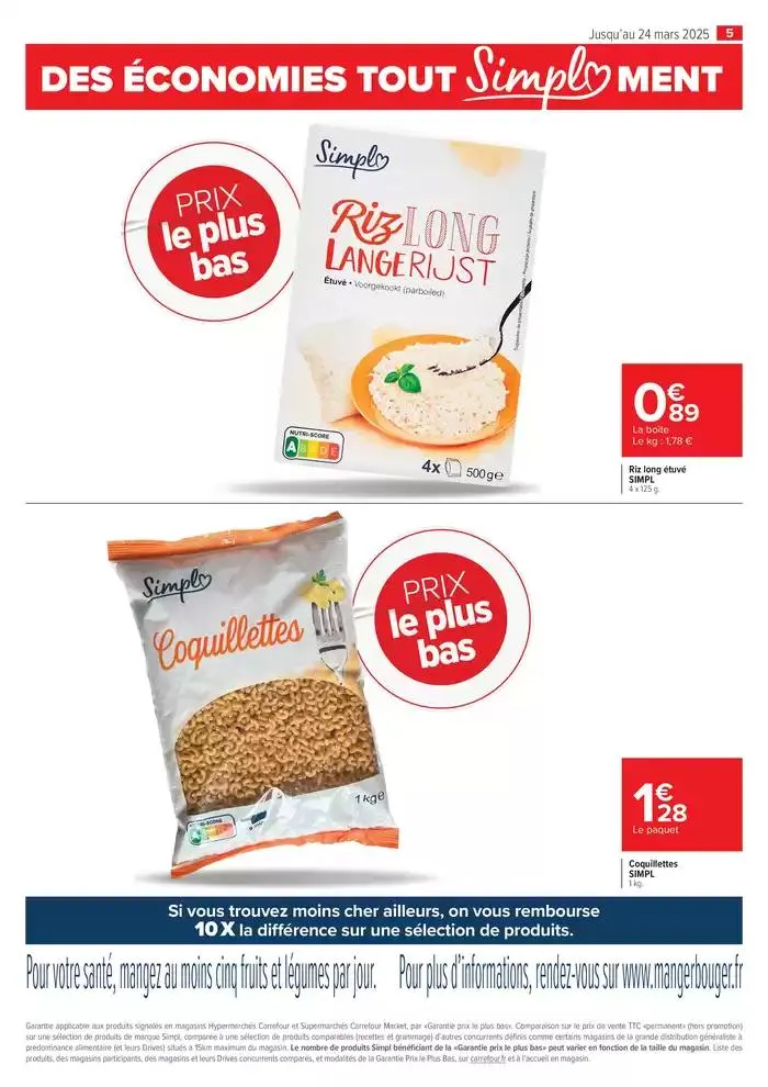 FEUILLET DIGITAL SIMPL' CARREFOUR MARKET du 28 février au 24 mars 2025 - Catalogue page 5