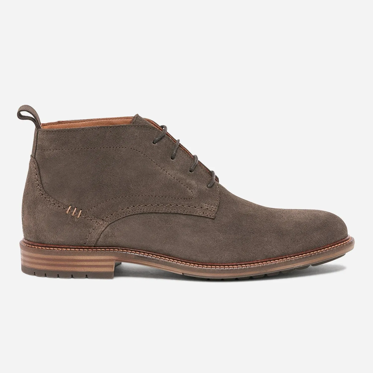 Chukka boots marron foncé en cuir velours