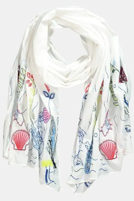 Foulard en coton, broderies