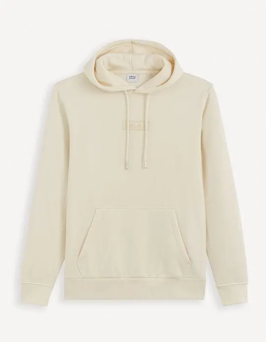 Sweat à capuche en coton mélangé - ecru