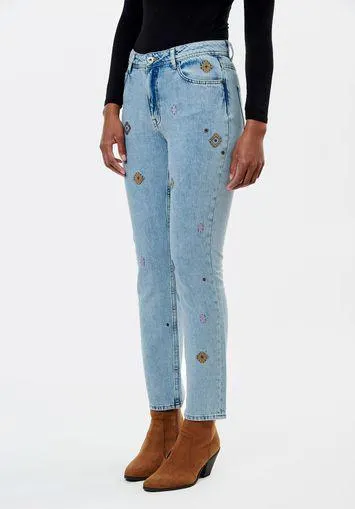 Jean straight fantaisie femme