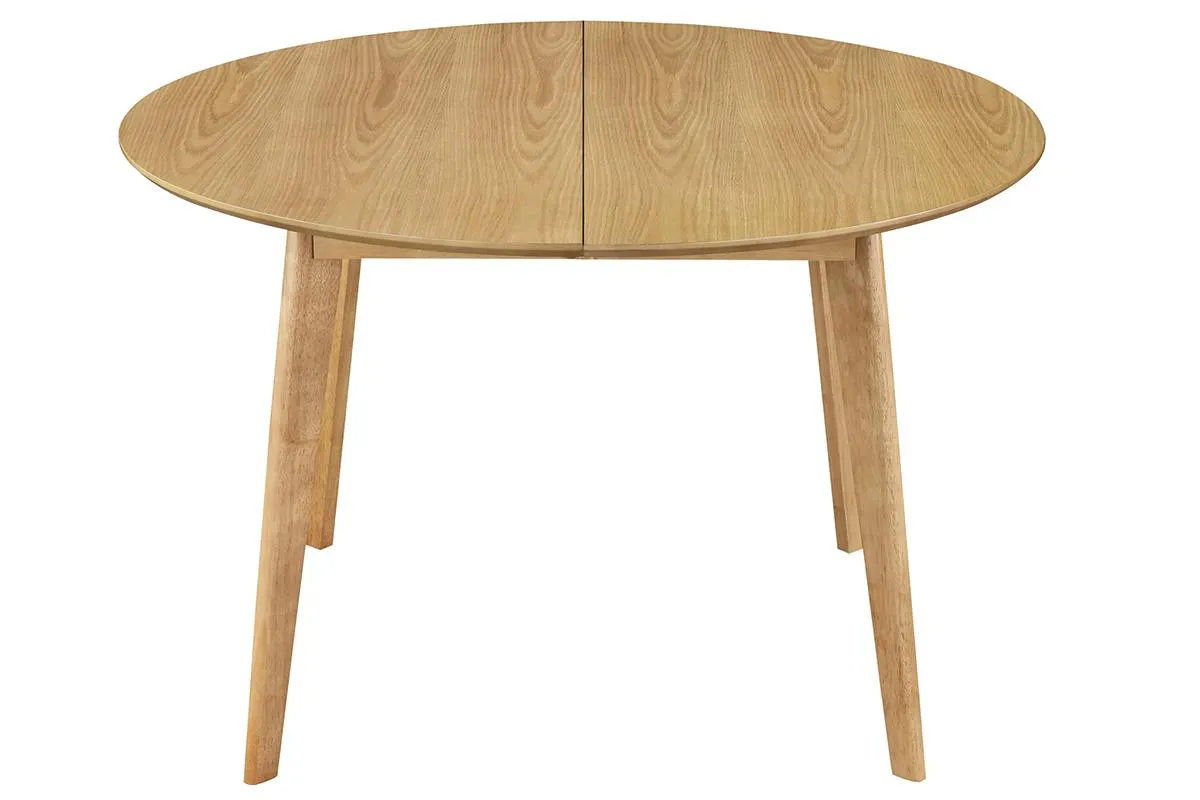 Table à manger ronde extensible finition chêne L120-150 cm LEENA
