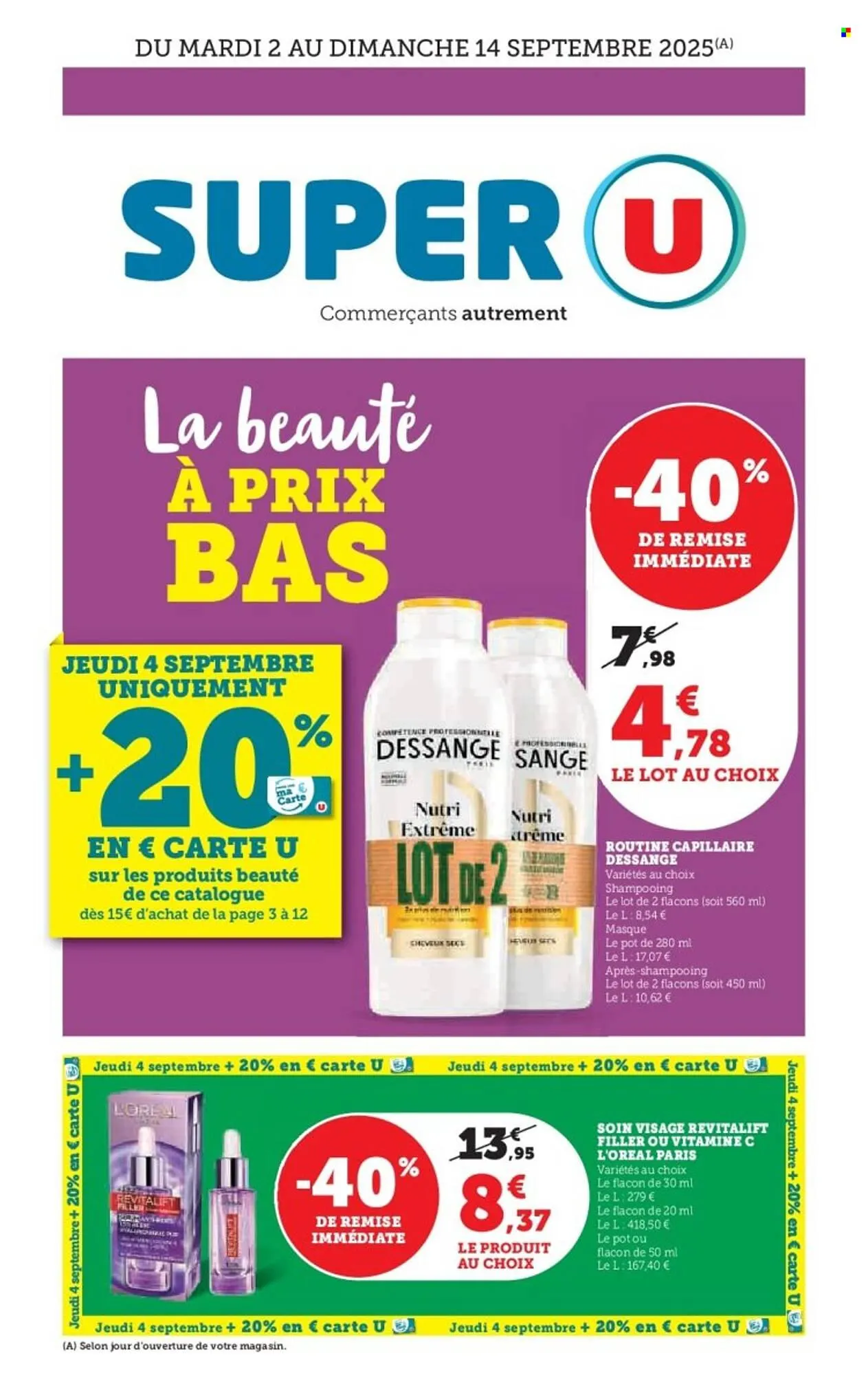 Catalogue Super U du 2 septembre au 14 septembre 2025 - Catalogue page 1