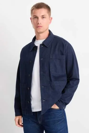 Denim shirt jacket - regular fit - kent collar
