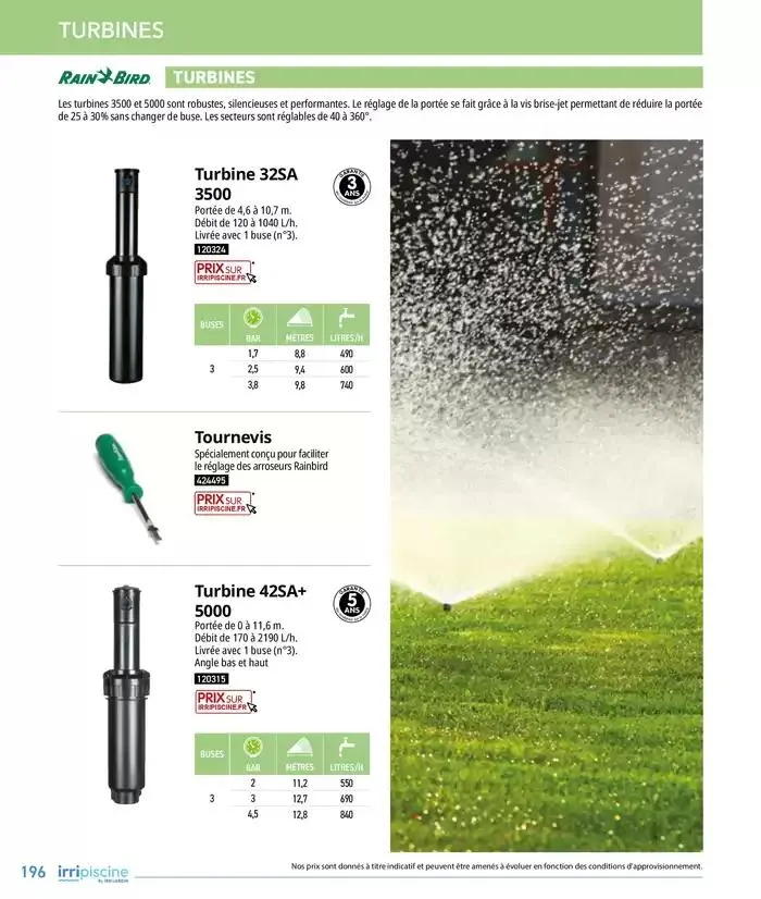 Les plaisir de l'eau Piscine,Spa,Arrosage du 10 mars au 31 décembre 2025 - Catalogue page 196