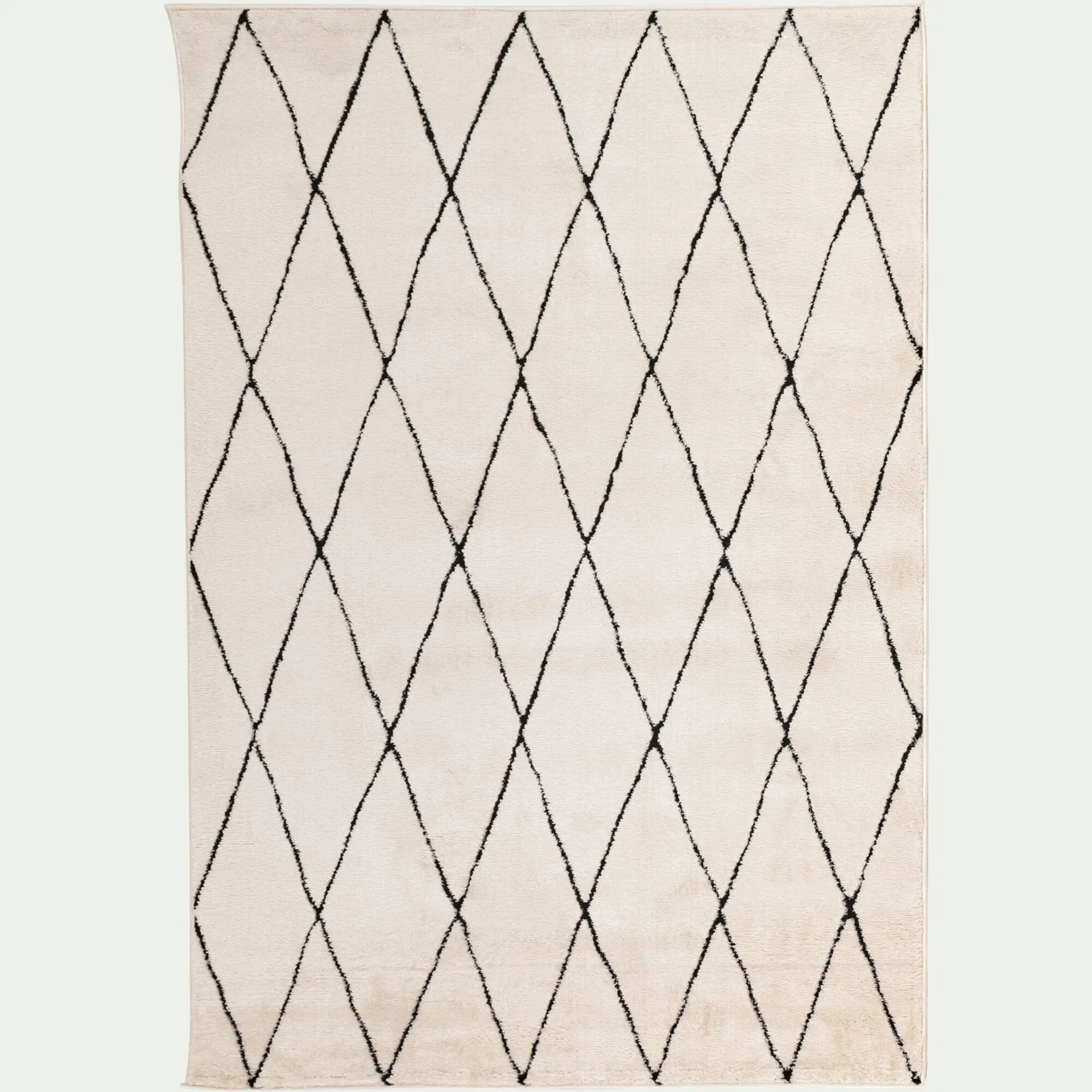 Tapis inspiration berbère à motifs losange 160x230cm - blanc écru