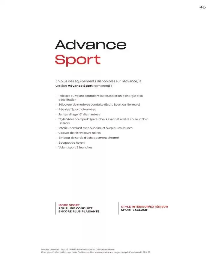 JAZZ e: Hev HYBRID du 7 janvier au 31 mai 2025 - Catalogue page 45