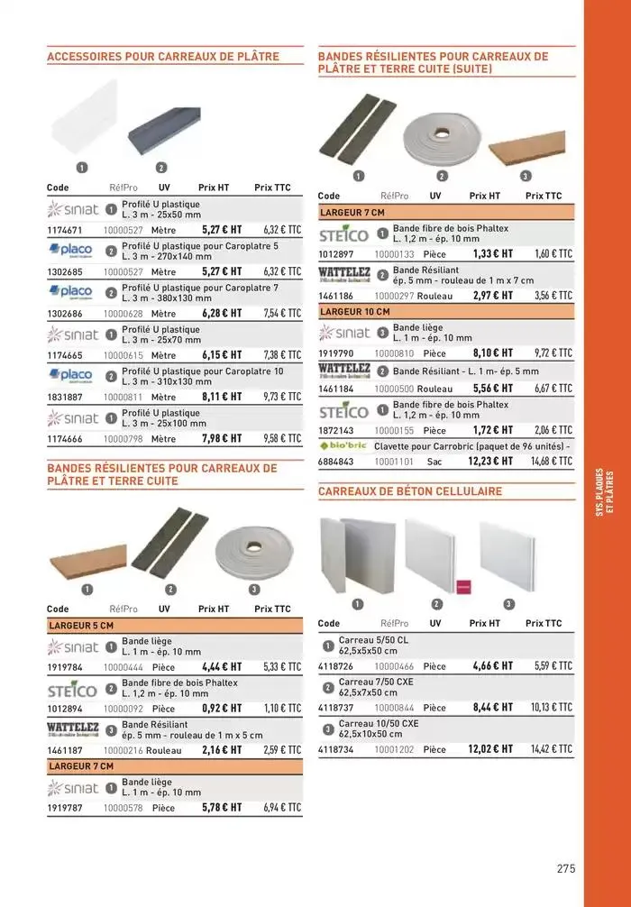 Matériaux 2025 du 1 janvier au 31 décembre 2025 - Catalogue page 275