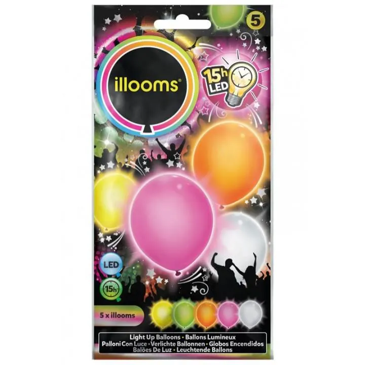 Lot de 5 Ballons à led pastels