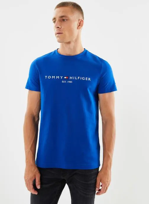 T-shirt - Tommy Logo Tee - Bleu