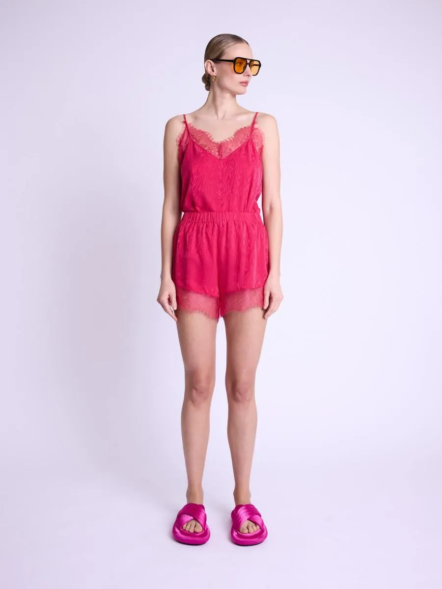 SAYLOR | Short en soie fuchsia