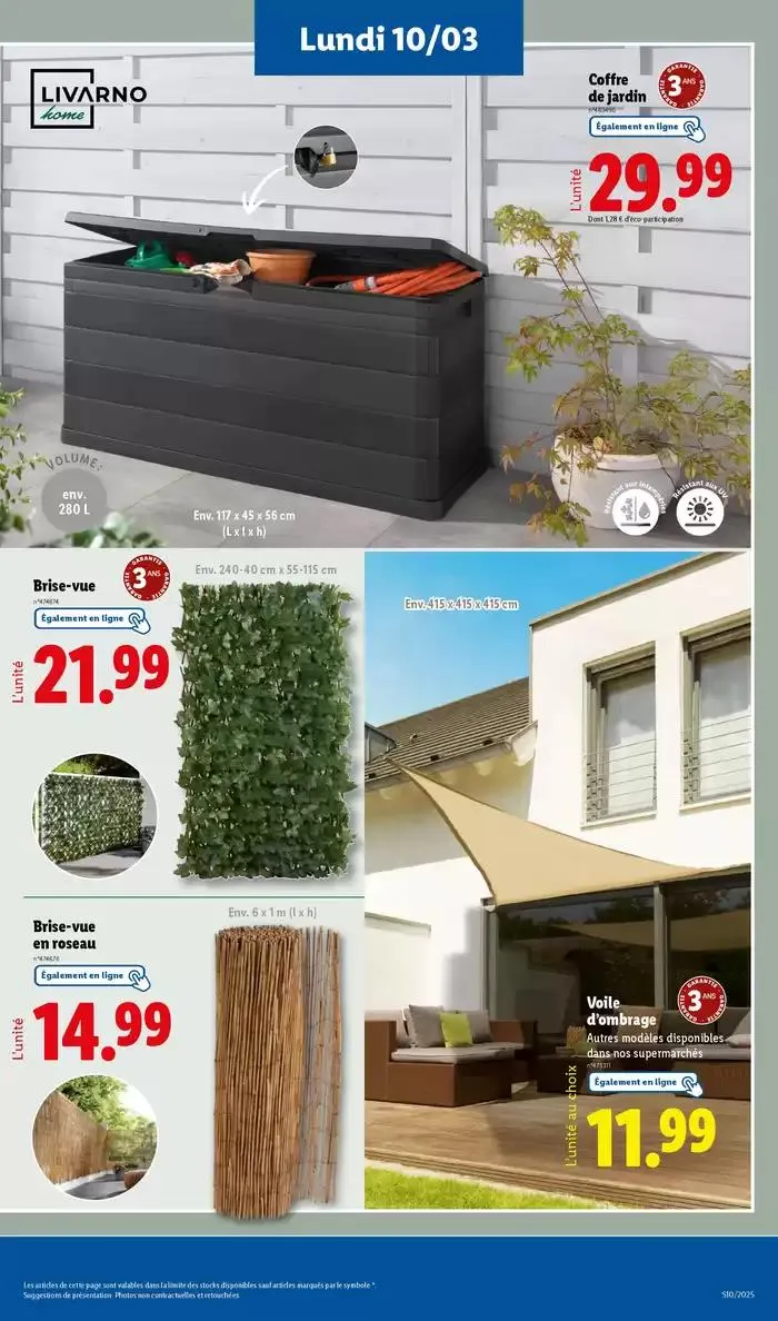 Les bonnes affaires sont chez Lidl ! Découvrez une sélection de produits à petits prix du 6 mars au 12 mars 2025 - Catalogue page 61