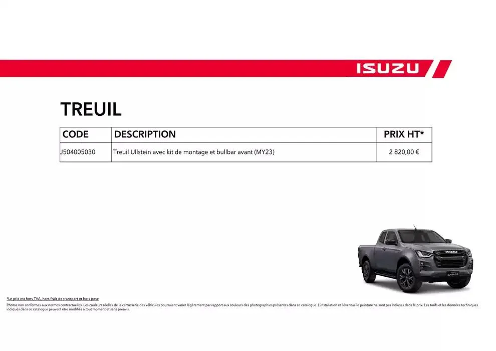 ISUZU SPACE N60B Accessoires du 15 octobre au 15 octobre 2025 - Catalogue page 76