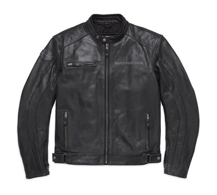 Blouson en cuir Skull réfléchissant pour hommes