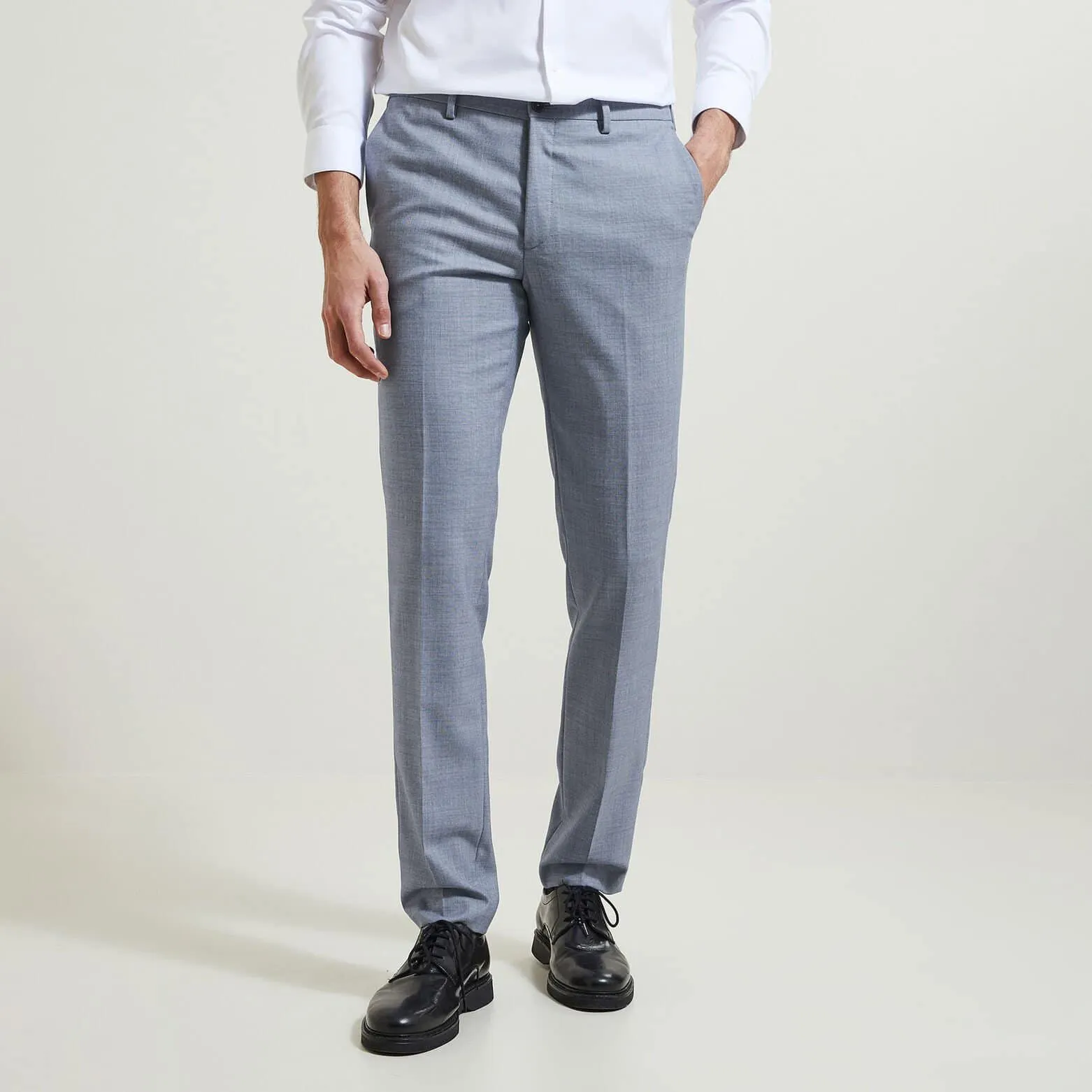 Pantalon de costume slim bi-ton - Bleu foncé