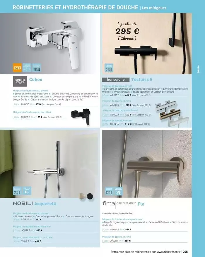 SALLE DE DE BAINS ET CARRELAGE 2025 du 11 avril au 31 décembre 2025 - Catalogue page 207
