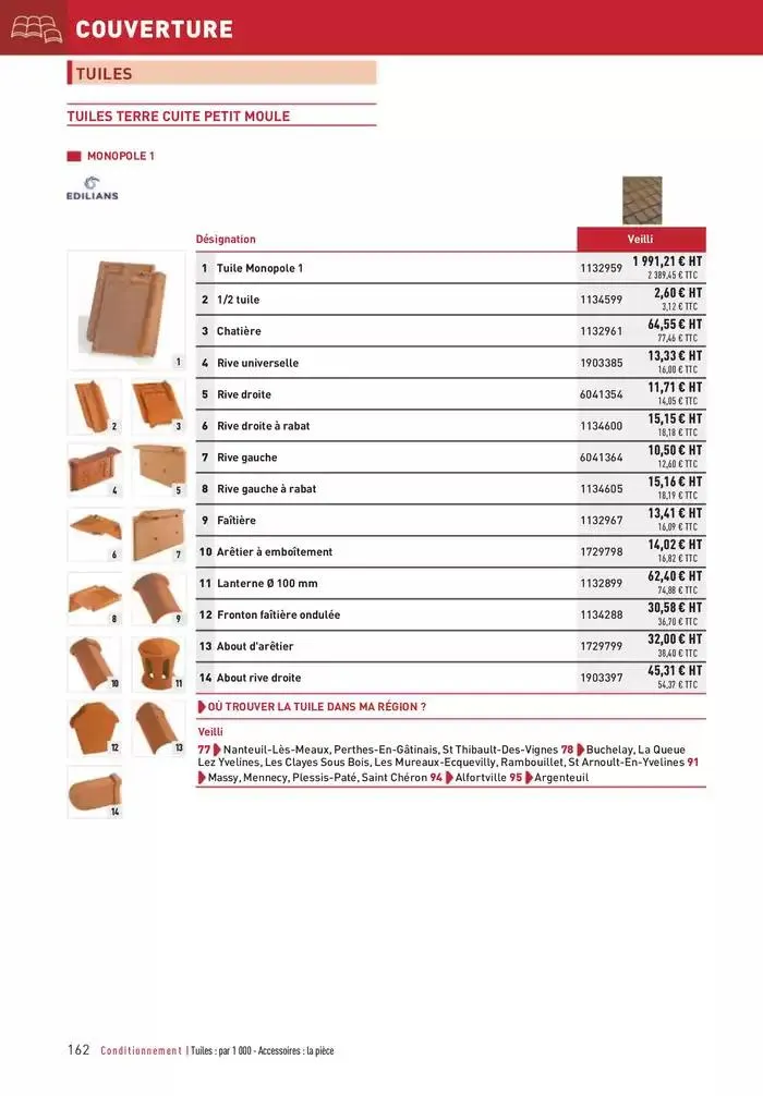 Matériaux 2025 du 1 janvier au 31 décembre 2025 - Catalogue page 162
