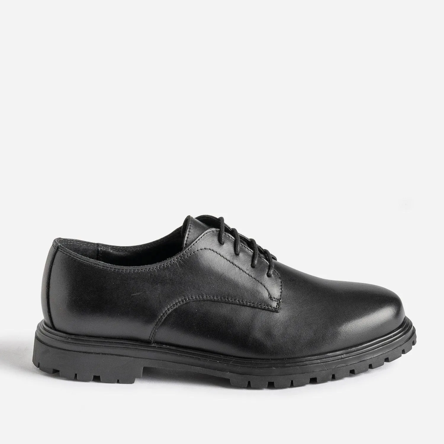 Derby noir cuir semelle crantée