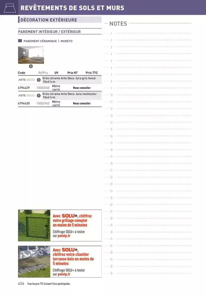 Matériaux 2025 du 1 janvier au 31 décembre 2025 - Catalogue page 424