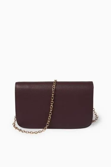 Crossbody bag with detachable bag strap - faux leather
