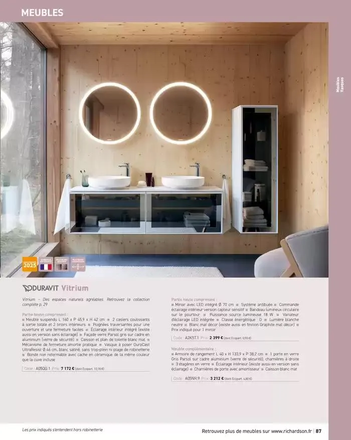 SALLE DE DE BAINS ET CARRELAGE 2025 du 11 avril au 31 décembre 2025 - Catalogue page 89