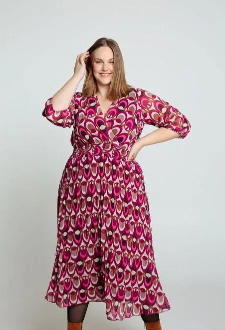 Robe longue en voile plissé