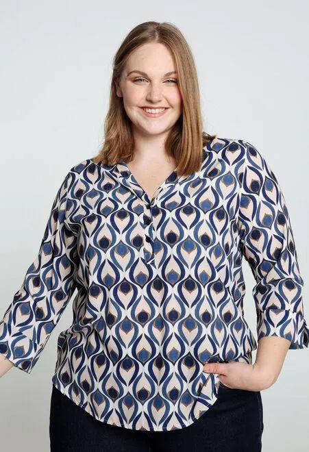 Blouse ample à imprimé géométrique