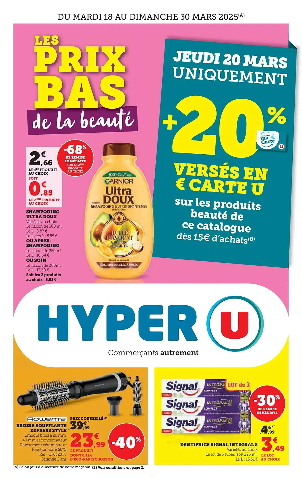 Catalogue Hyper U du 18 mars au 30 mars 2025 - Catalogue page 1