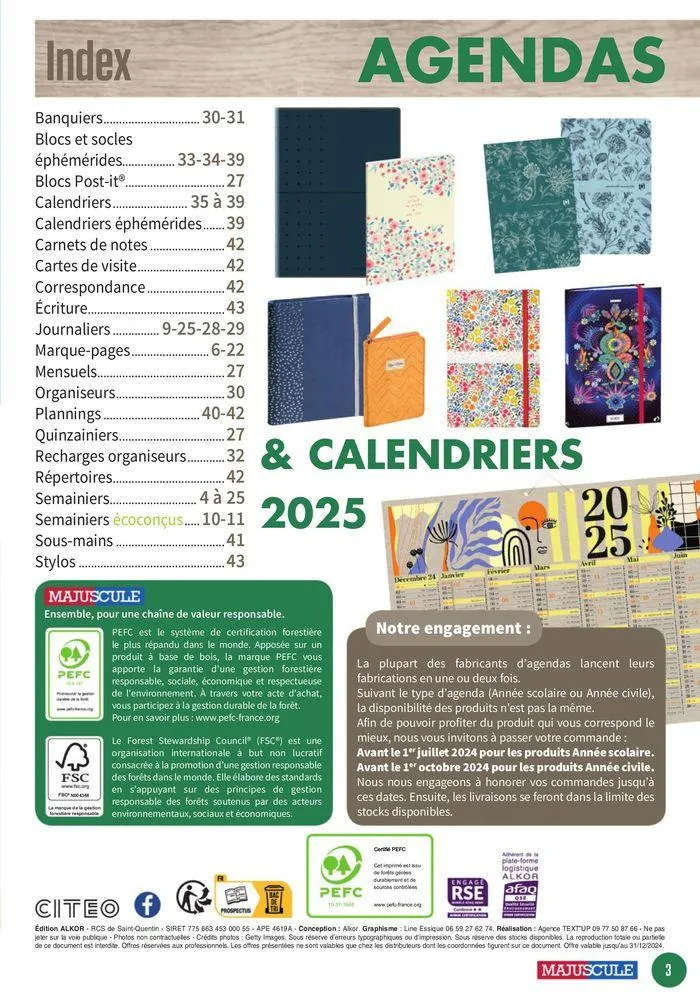 Les Agendas et Calendriers 2025 du 23 mai au 31 décembre 2025 - Catalogue page 3