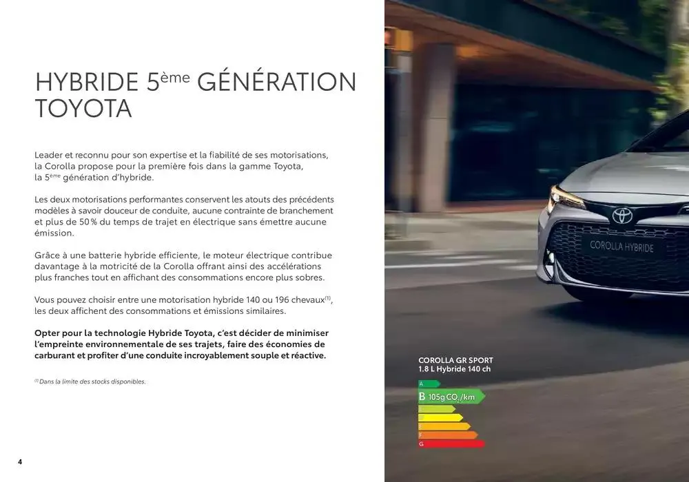 Toyota Corolla Hybride du 6 novembre au 6 novembre 2025 - Catalogue page 4