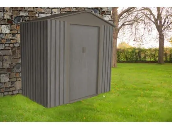 Petit abri de jardin métal aspect bois - L.201 x P.121 x H.190 cm