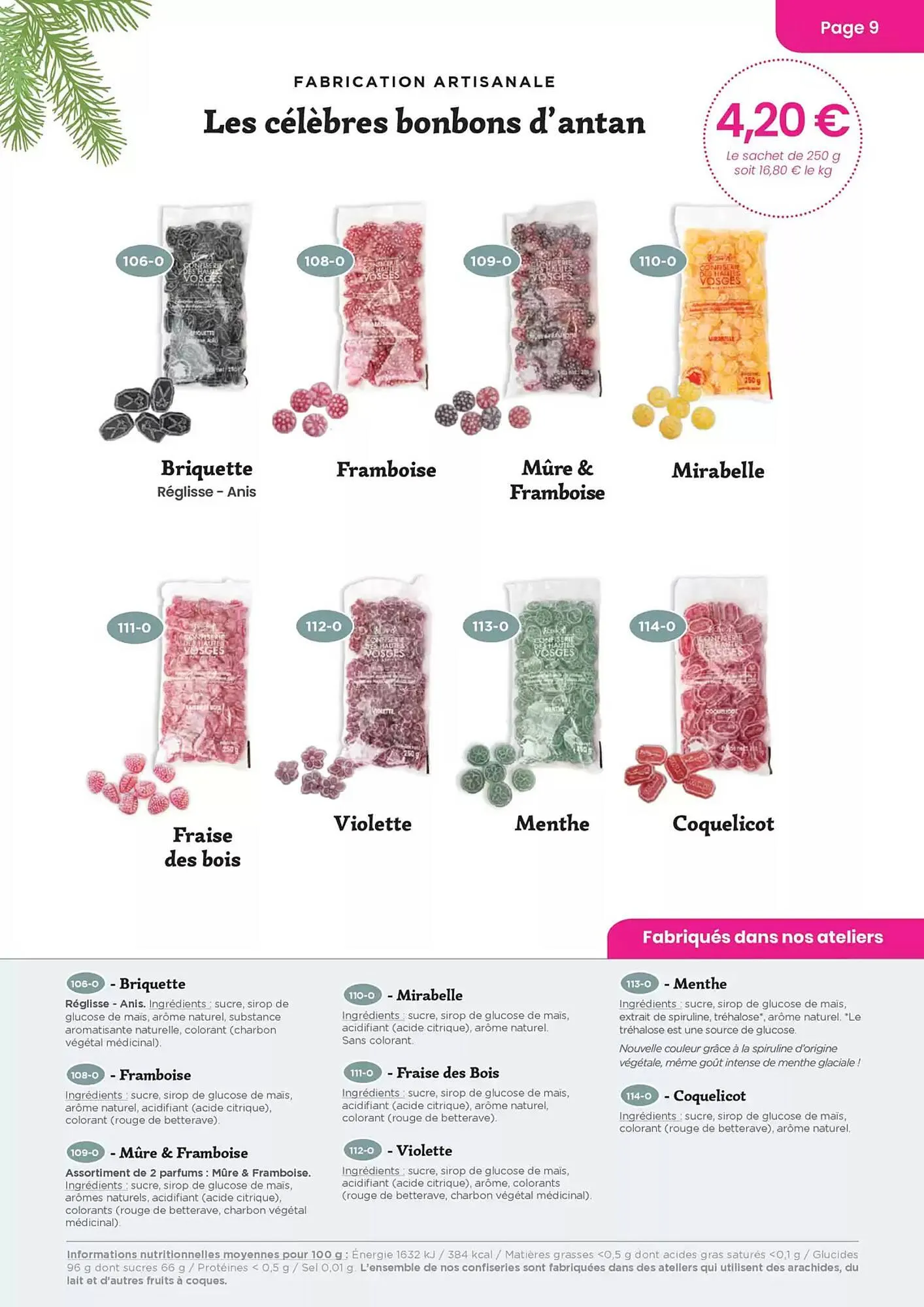 Catalogue Confiserie des Hautes Vosges du 20 mai au 31 décembre 2025 - Catalogue page 9