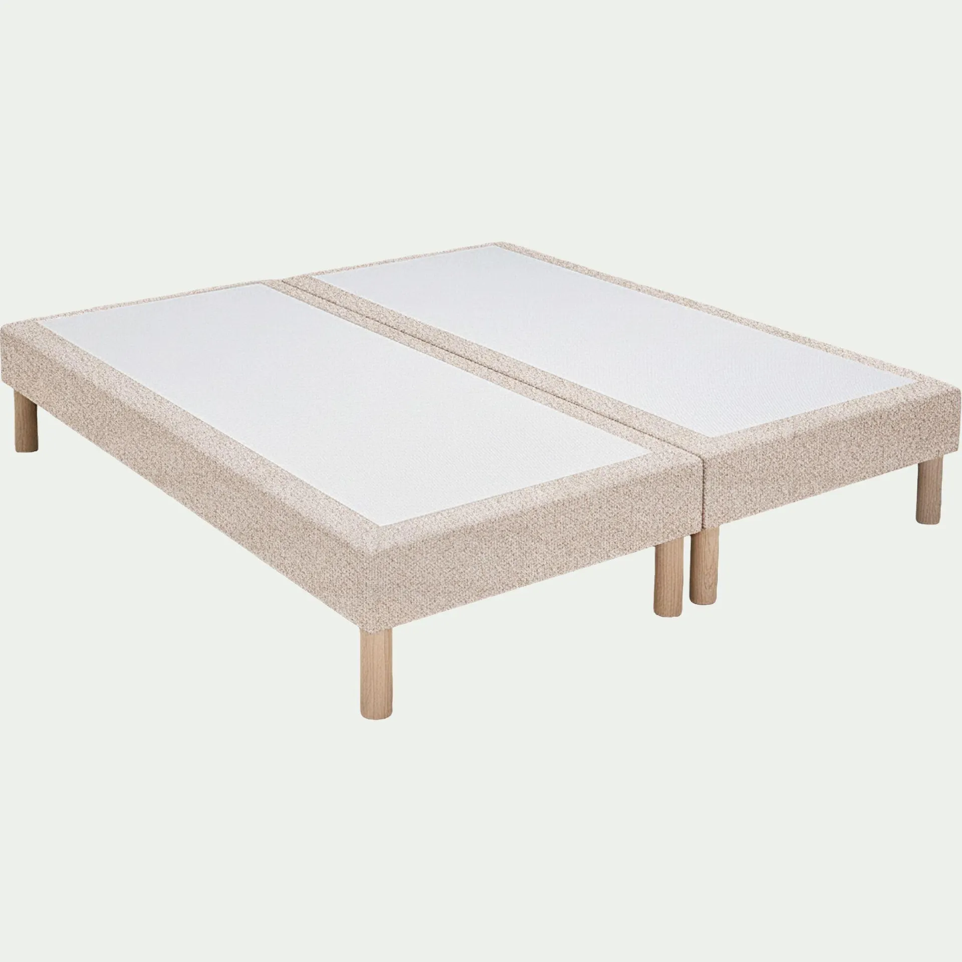 Sommier tapissier 2x80x200cm - beige