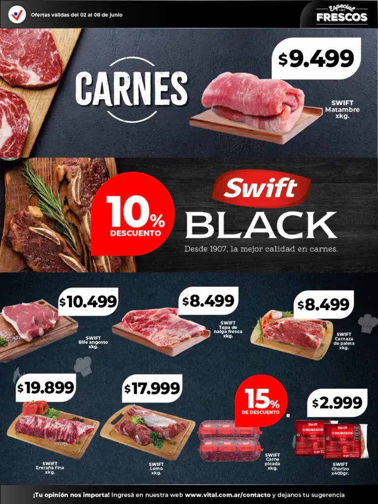 Ofertas de Ofertas en carnes Vital 2 de junio al 8 de junio 2025 - Página 1 del catálogo