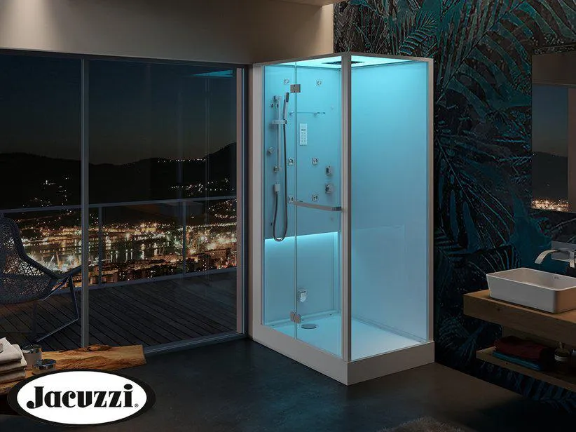 JACUZZI® BALI LED/HAMMAM SHOWER CABIN 120X80 WHITE MATT