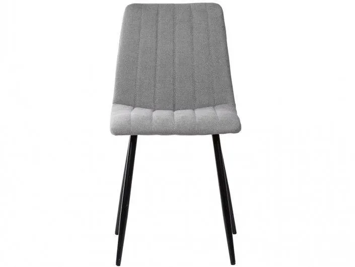 Pack 4 sillas de comedor tapizado gris claro y patas metálicas