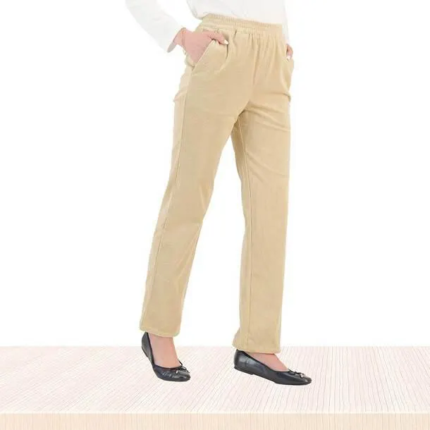 Pull-on stretch cord pants