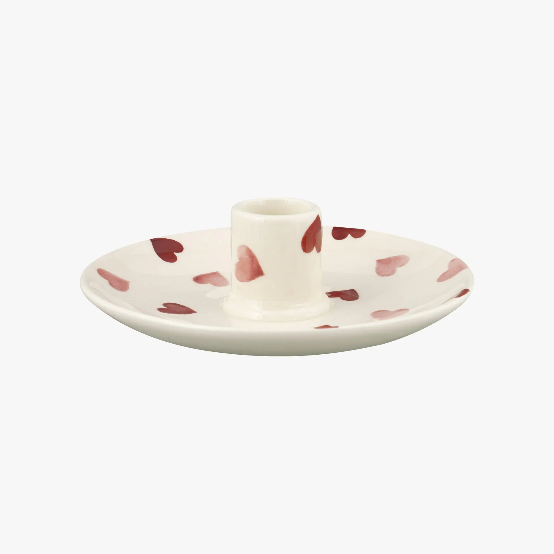 Pink Hearts Saucer Candle Holder