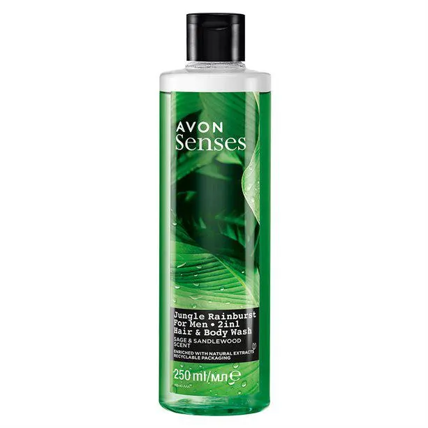 Senses Jungle Rainburst -pesuneste hiuksille ja vartalolle 250 ml