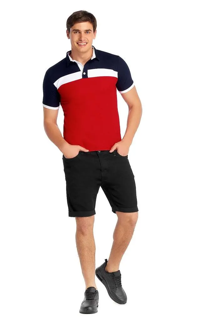 024464 Camisa Manga Corta Color Marino