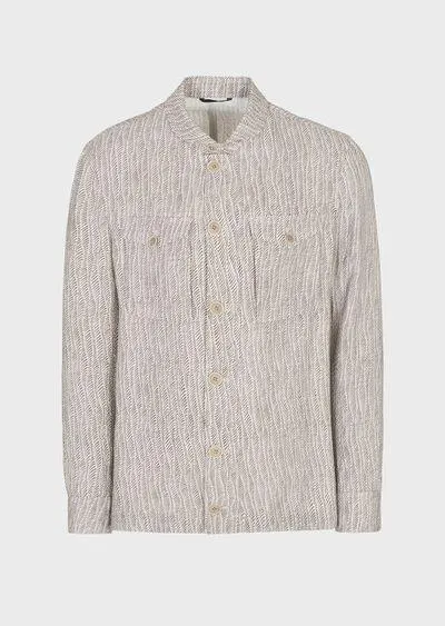 Printed cupro shirt jacket