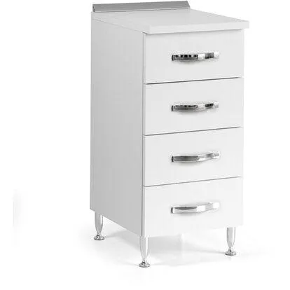 Base cucina 40 cm 4 cassetti bianco frassinato
