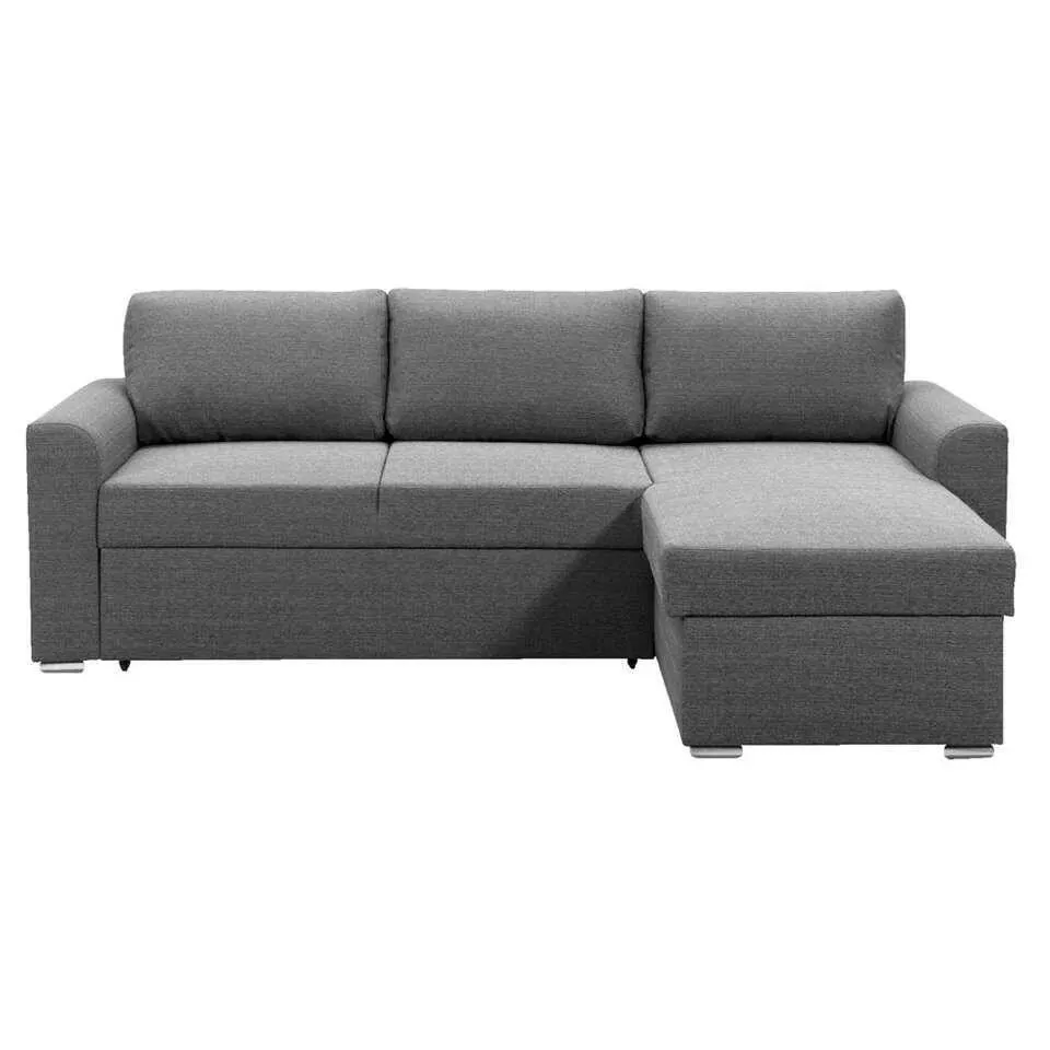 Slaapzetel Bern met opbergruimte - antracietkleur - 85x226x165 cm