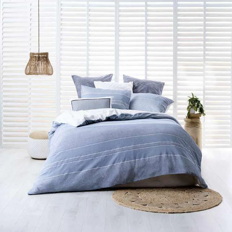 KOO Hugo Waffle Quilt Cover Set Chambray