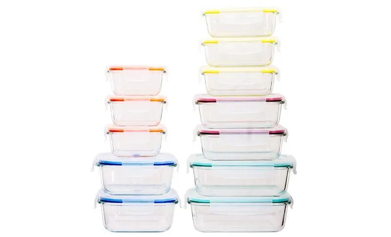 Lexi Home Durable 12 Piece Glass Meal Prep Food Containers with Snap Lock Lids